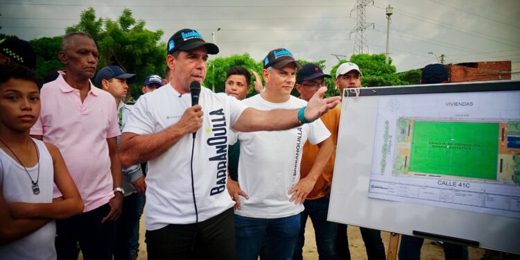 Alcaldía de Barranquilla inició las obras de recuperación de la cancha Los Tubos, en la Ciudadela 20 de Julio